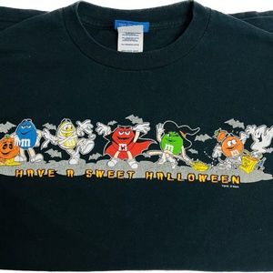 M&M Mars T-shirt Halloween Large Black "Have A Sweet Halloween" Vintage Rare Tee